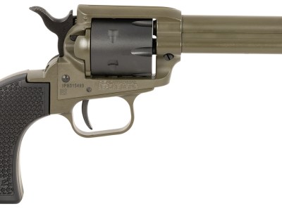 Heritage Mfg RR22T4 Rough Rider  22 LR 6 Shot 4.75″ OD Green Cerakote Barrel, OD Green Cerakote w/Black Accents Frame, Black Cerakote Cylinder, Black Star Polymer Grips