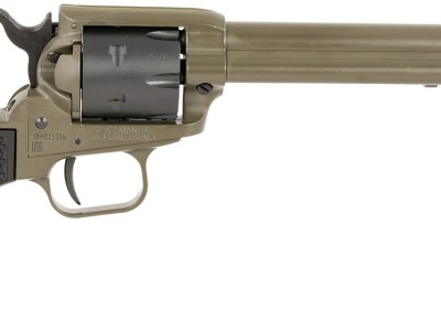 Heritage Mfg RR22T6 Rough Rider  22 LR 6 Shot 5.50″ OD Green Cerakote Barrel, OD Green Cerakote w/Black Accents Frame, Black Cerakote Cylinder, Black Star Polymer Grips