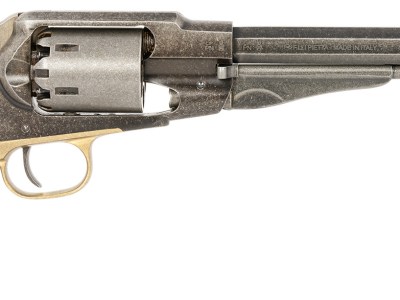 Pietta PF58OW448 1858 Old West 44 Cal 8″ 6rd Old Silver Frame, Cylinder & Barrel, Walnut Grip