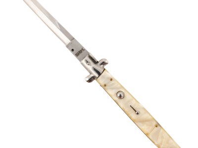 Steel River Knives CIMOPD Spartan  6″ Italian Dagger Polished Blade 7″ Mother of Pearl Synthetic Handle Side Open