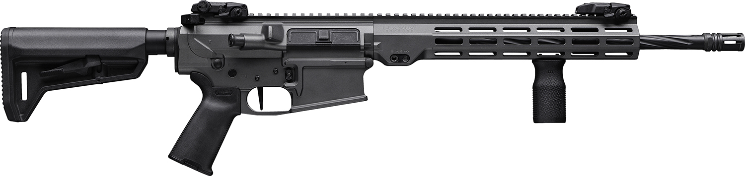 Maxim Defense MXM49689 MD10 L 6.5 Creedmoor 20+1 18″ Fluted Barrel, Sniper Gray Rec/M-LOK Handguard, Black Magpul Furniture, SL-K Stock, MVG Grip, MBUS Sights, Blackout Defense Flat Trigger