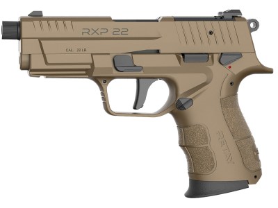 Retay USA RXP22FDE13TH RXP  22 LR 13+1 4″ Black Threaded Barrel, Flat Dark Earth Cerakote RMR/RMSc Optic Ready/Serrated Slide, Flat Dark Earth Cerakote Polymer Frame w/Accessory Rail, Textured Grip