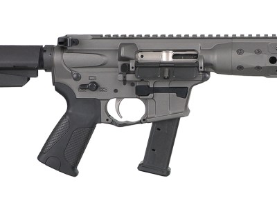 LWRC ICP9TG8SBA3 IC-9  9mm Luger 8.50″ 33+1 Black Nitride Threaded Barrel, Tungsten Anodized Aluminum Picatinny Rail Receiver, SB Tactical SBA3 Brace, LWRC Ultra Combat Grip, Ambidextrous