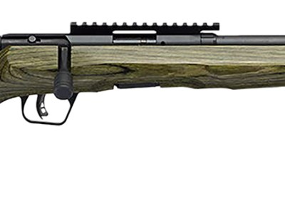 Savage Arms 70851 B Series  Full Size 17 HMR 10+1 18″ Matte Black Spiral Fluted Threaded Barrel, Matte Black Carbon Steel Receiver w/Picatinny Rail, OD Green Fixed Laminate Stock, Right Hand