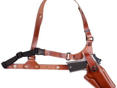 Galco GA186 Great Alaskan  Size Fits Chest Up To 54″ Tan Leather Shoulder/Torso Strap Fits Ruger Alaskan Fits S&W N Frame Right Hand