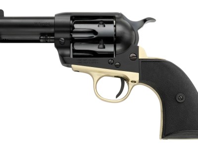 Pietta PFI38ALLOYBR312CB 38 Super 6 Shot 10rd Shot 3.50″ Matte Black Alloy Steel Frame w/Brass Backstrap & Trigger Guard, Black Checkered Grip