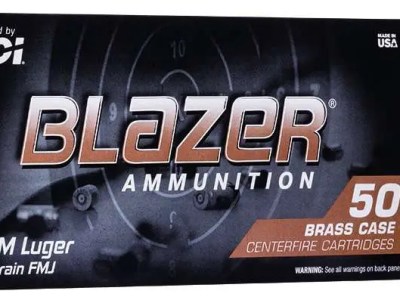 CCI 9MM LUGER 124GR FMJ BLAZER BRASS 50 RD/BX 20 BX/CS