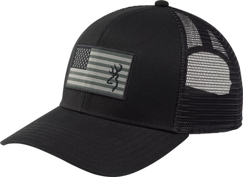 BROWNING CAP GLORY MESH SNAP – BACK AMER FLAG PATCH BLK OSFM