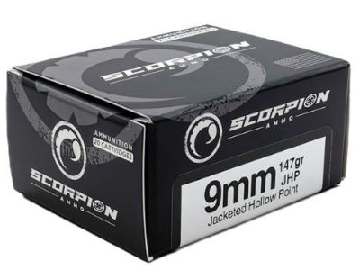SCORPION 9MM LUGER – 147GR JHP 20RD 10BX/CS