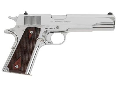 COLT GOVERNMENT 1911 38 SUPER – 5″ 9RD BRIGHT STAINLESS ROSEWD