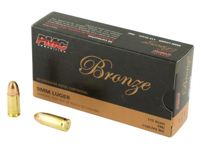 PMC 9A Bronze  9mmLuger 115gr Full Metal Jacket 50 Per Box/20 Case